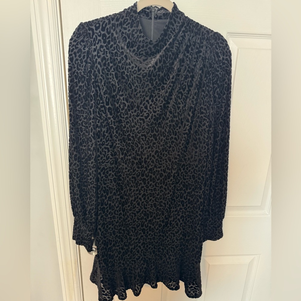 Express Black Leopard Print Mini Dress